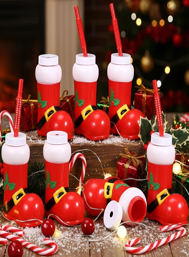 Hoolerry 12 Pack Christmas Santa Boot Cups with Lids and Straws Bulk 10 oz Santa Elf Boot Plastic Cups for Kids Novelty Party Supplies Winter Holiday Xmas Party Favors Birthday Gift - Image 1